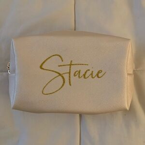 Cream Women's Travel Bag - Personalized “Stacie”